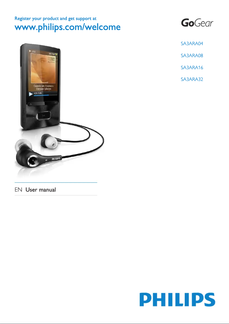 Imagen de la primera página del manual del dispositivo GoGear Ariaz