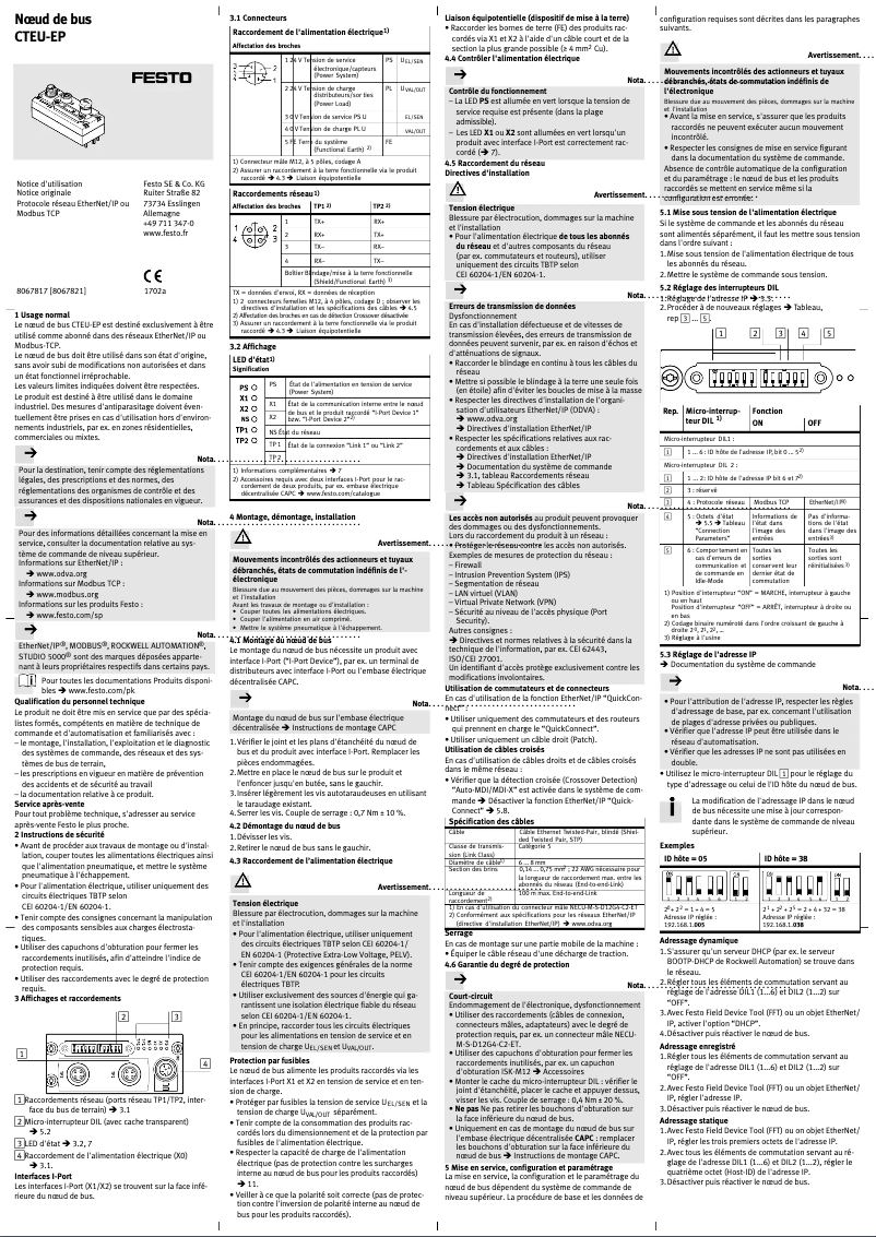 Página 1 del manual Manual de usuario Festo CTEU-EP