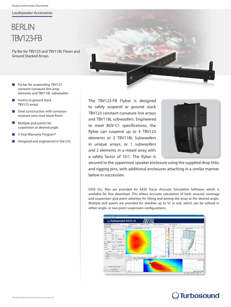 Página 1 del manual Ficha técnica Turbosound Berlin TBV123-FB