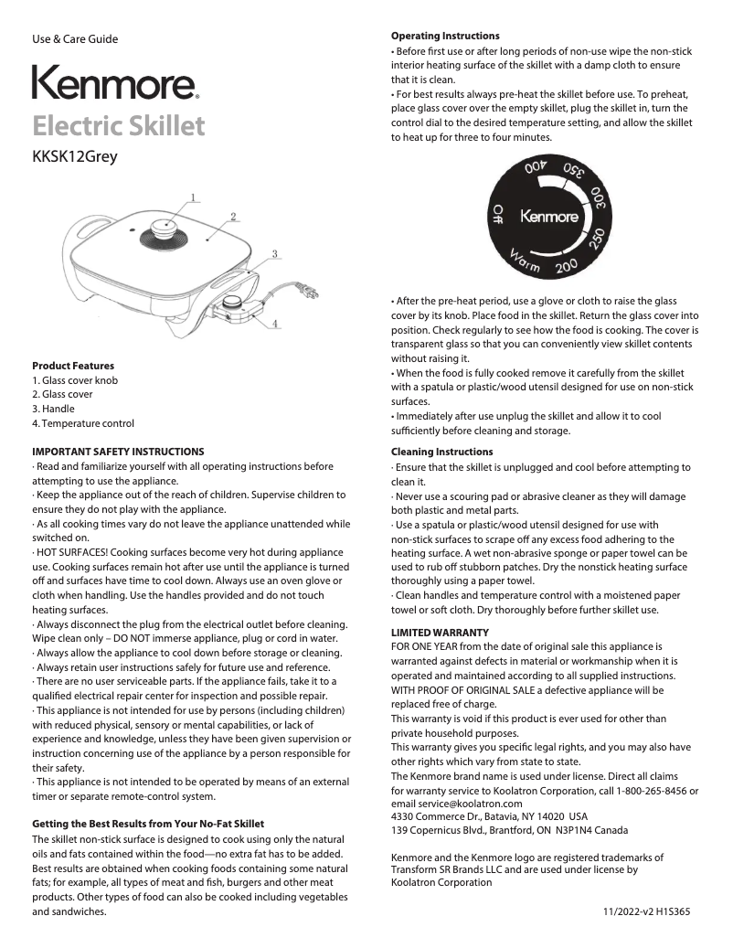Imagen de la primera página del manual del dispositivo KKSK12Grey