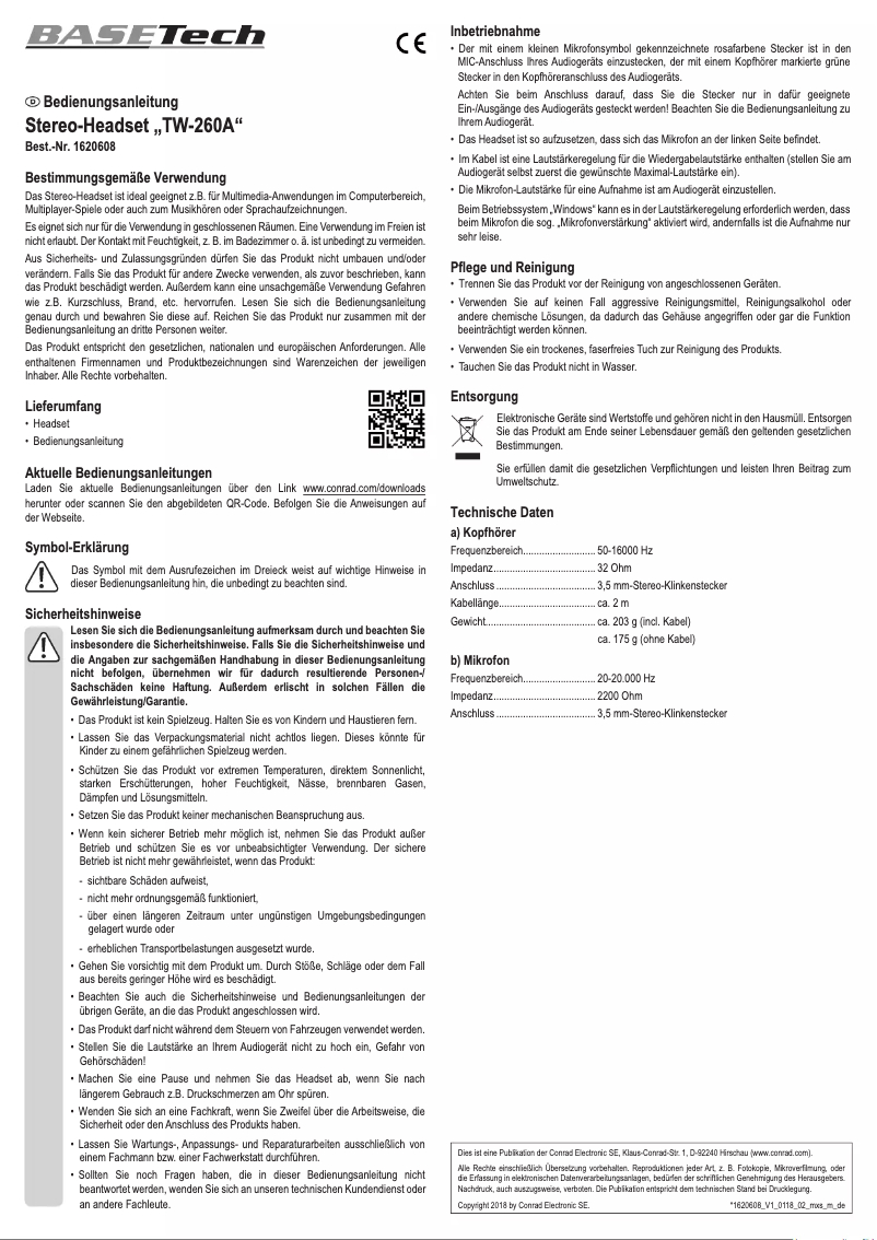 Imagen de la primera página del manual del dispositivo TW-260A