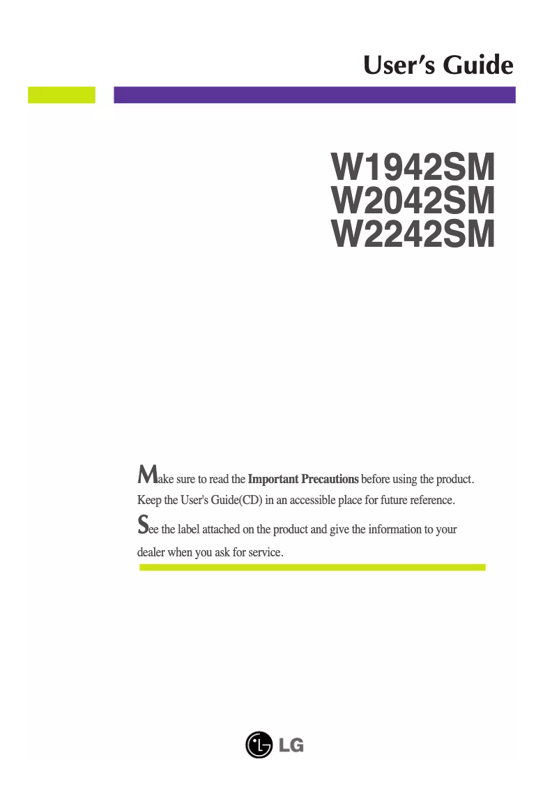 Página nº 1 - Manual de usuario LG W1942SM