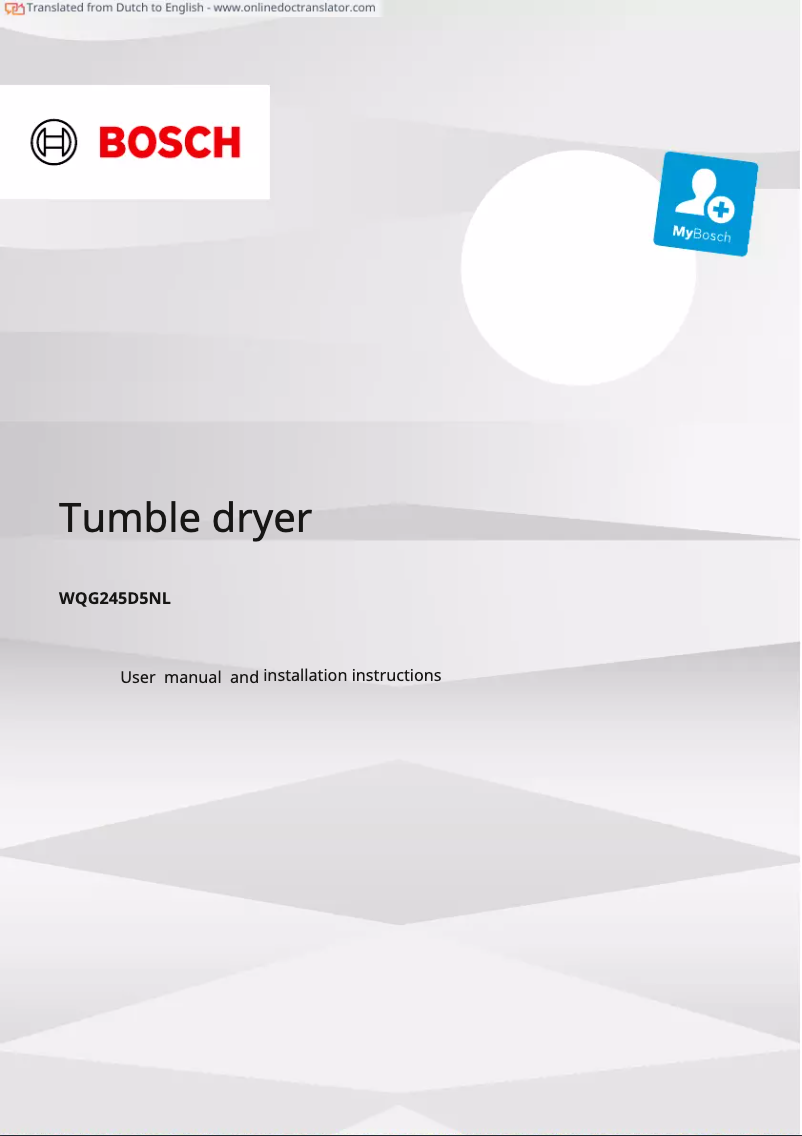 Imagen de la primera página del manual del dispositivo WQG245D5NL