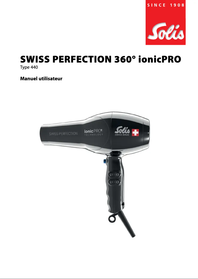 Imagen de la primera página del manual del dispositivo Swiss Perfection 360° IonicPRO 440