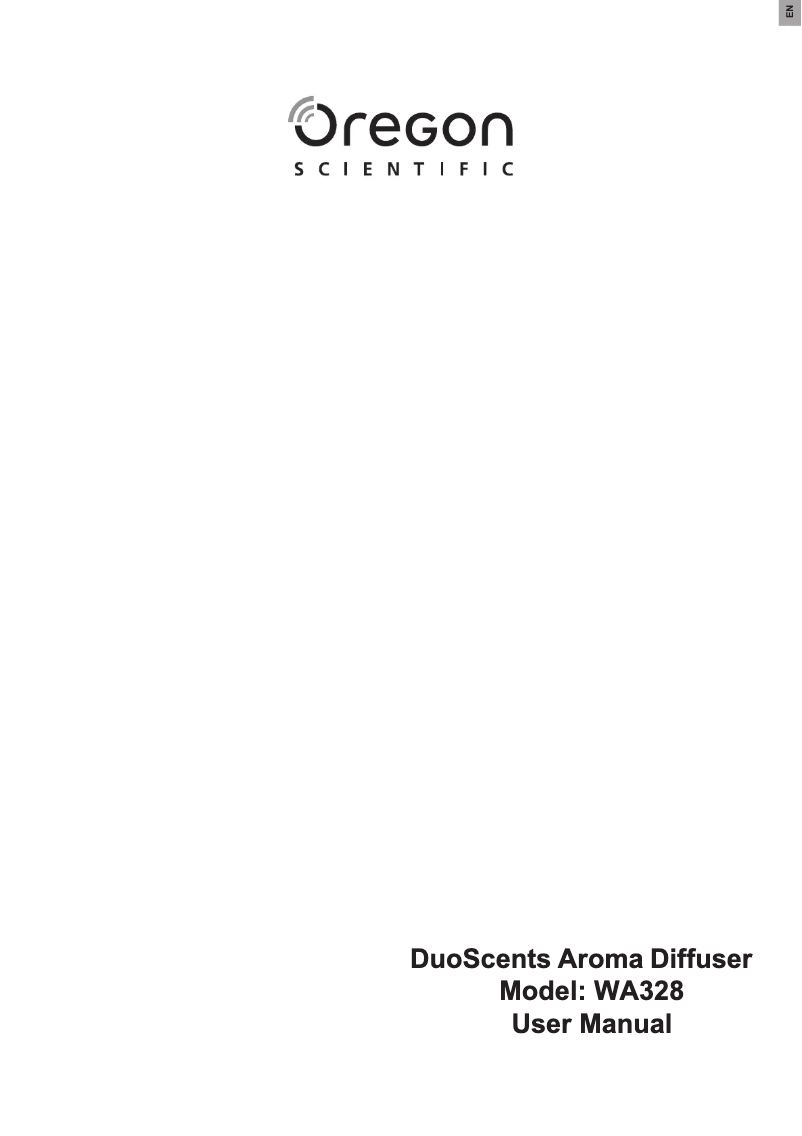 Imagen de la primera página del manual del dispositivo DuoScents WA328