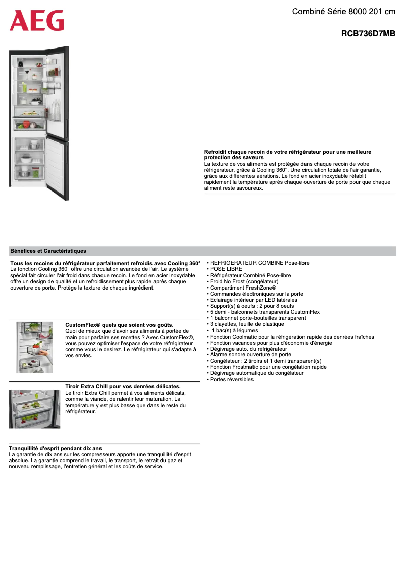 Página nº 1 - Ficha técnica AEG RCB736D7MB