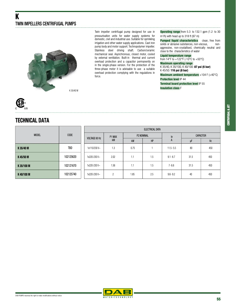 Imagen de la primera página del manual del dispositivo K Twin Impeller