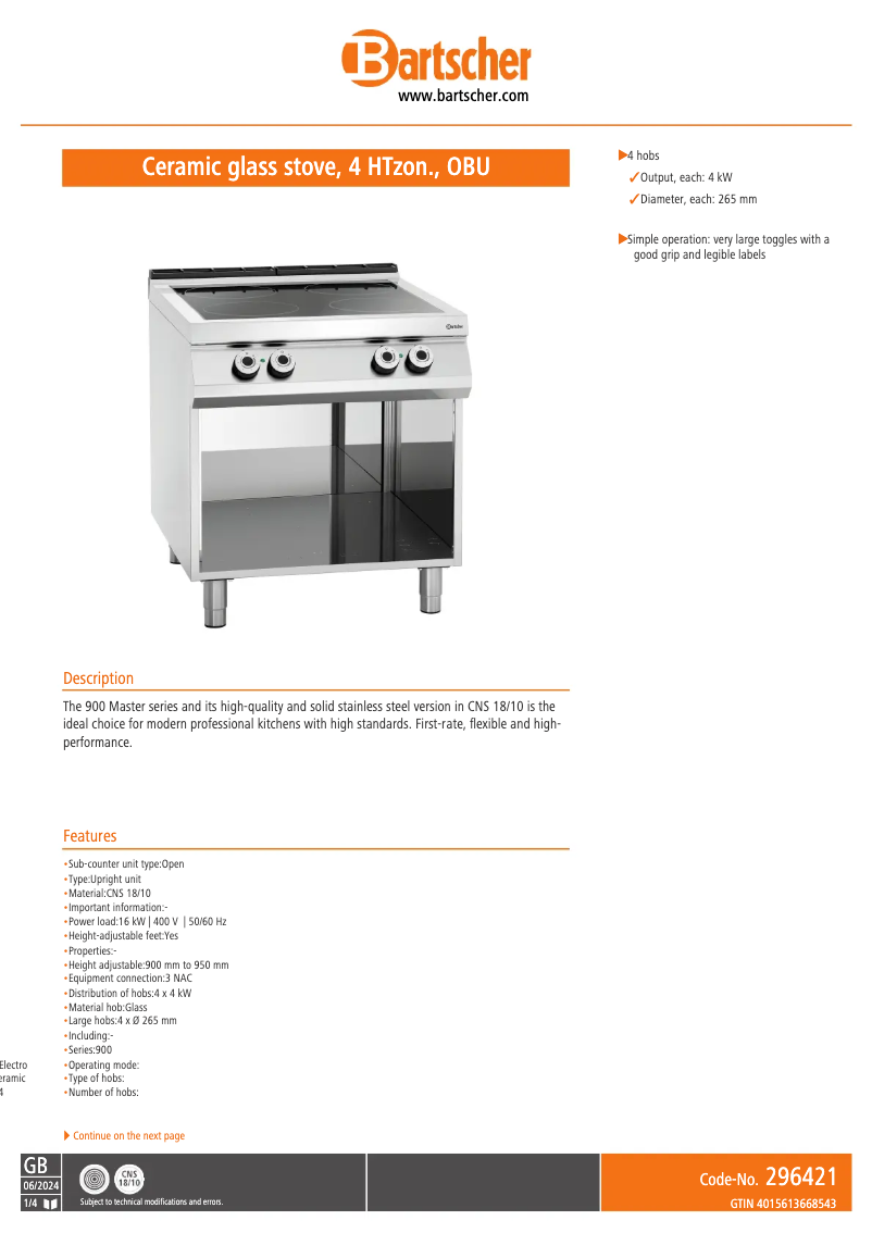 Imagen de la primera página del manual del dispositivo 296421