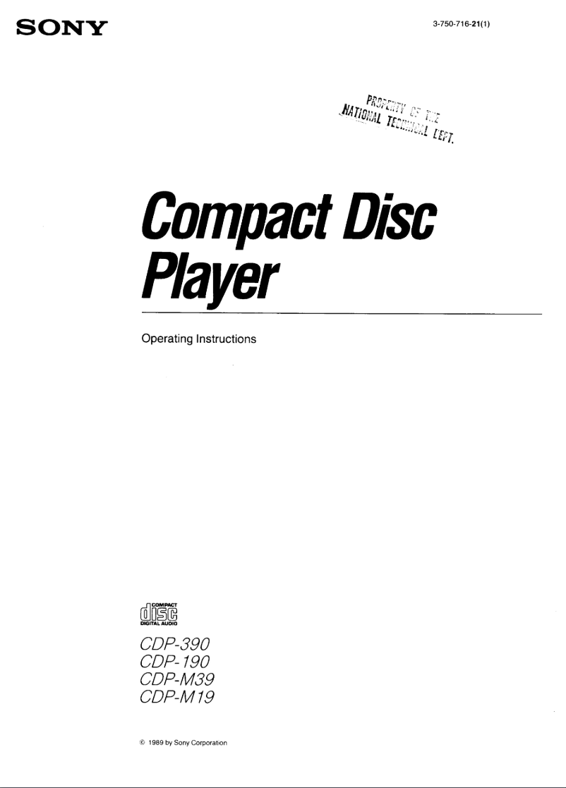 Imagen de la primera página del manual del dispositivo CDP-M19