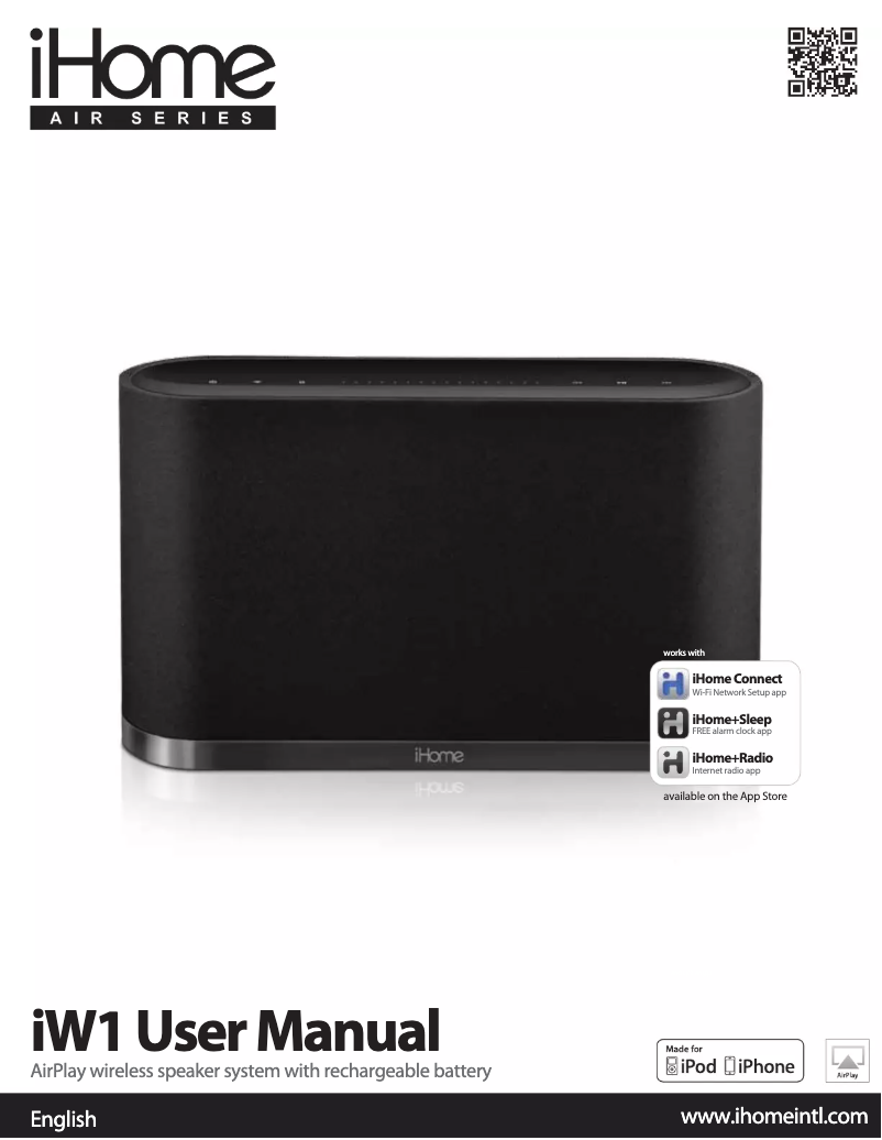 Imagen de la primera página del manual del dispositivo iW1 AirPlay