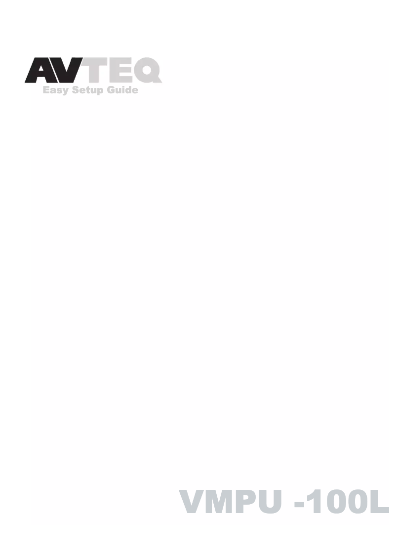 Página 1 del manual Manual de usuario Avteq VMPU-100L