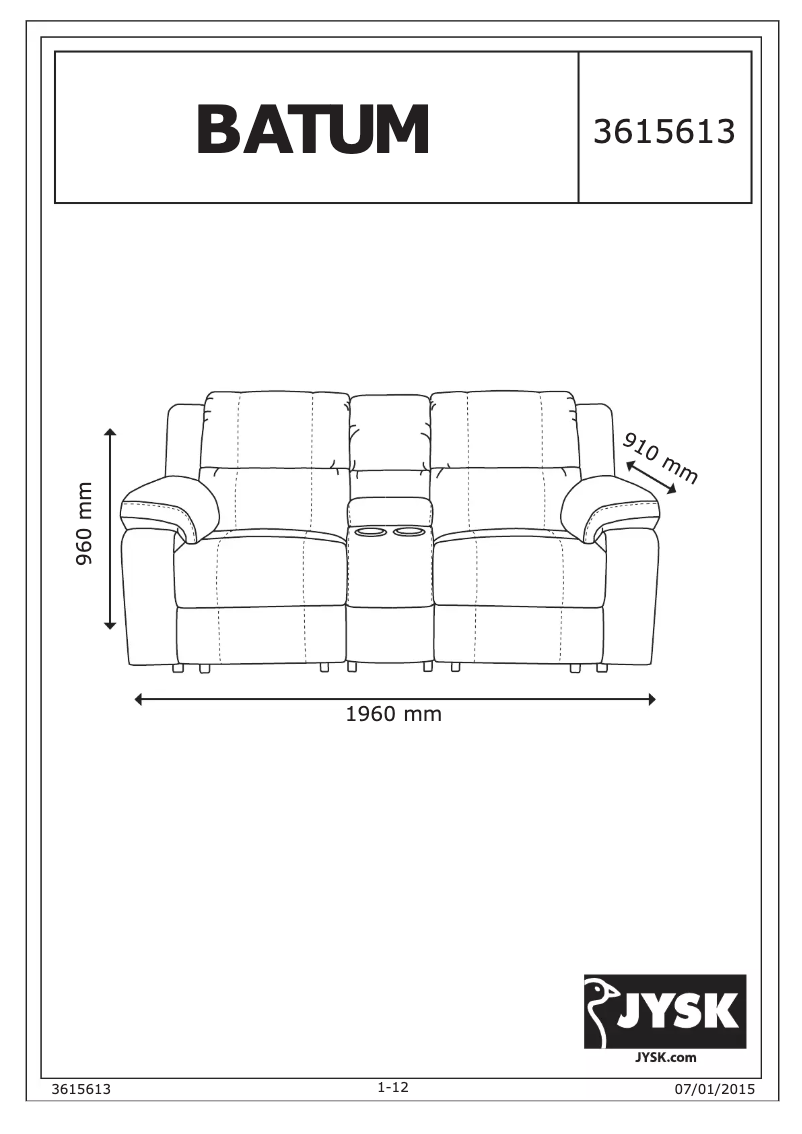 Imagen de la primera página del manual del dispositivo Batum (196x96x98)