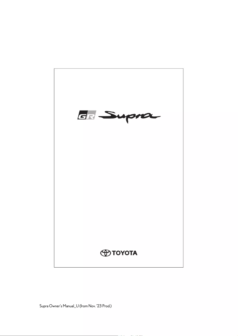 Página 1 del manual Manual de usuario Toyota Supra (2024)
