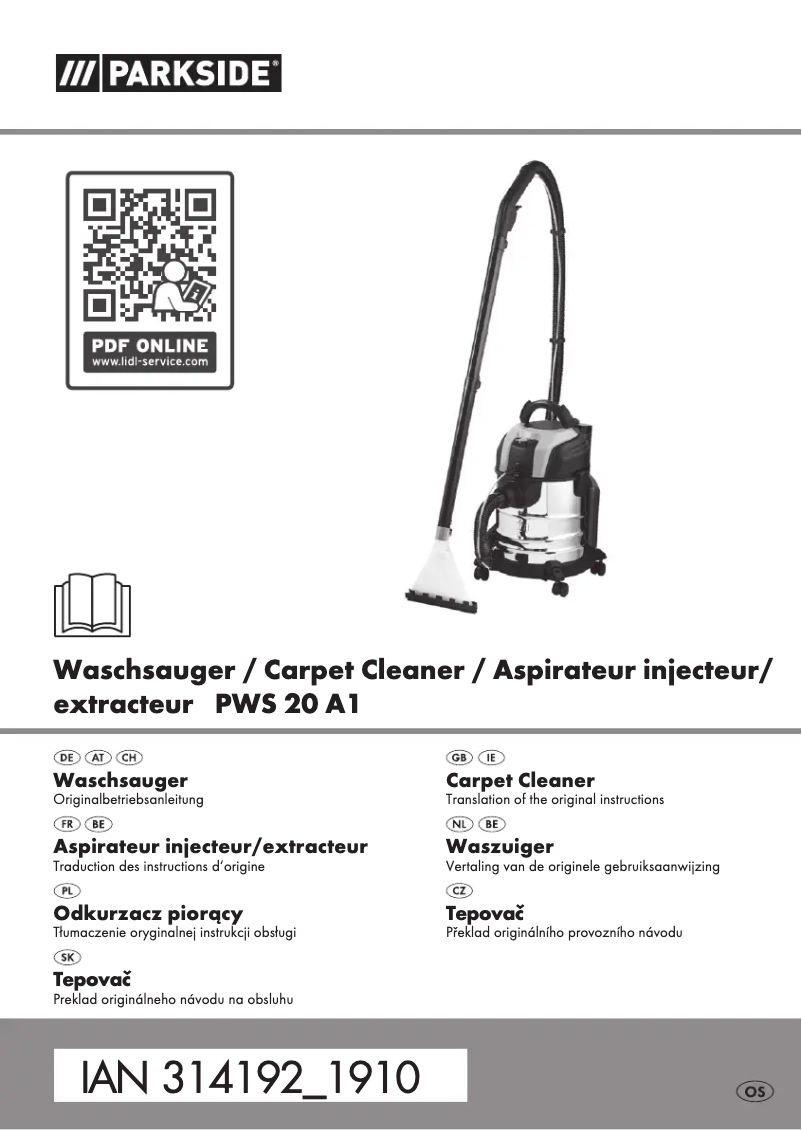 Página 1 del manual Manual de usuario Parkside PWS 20 A1