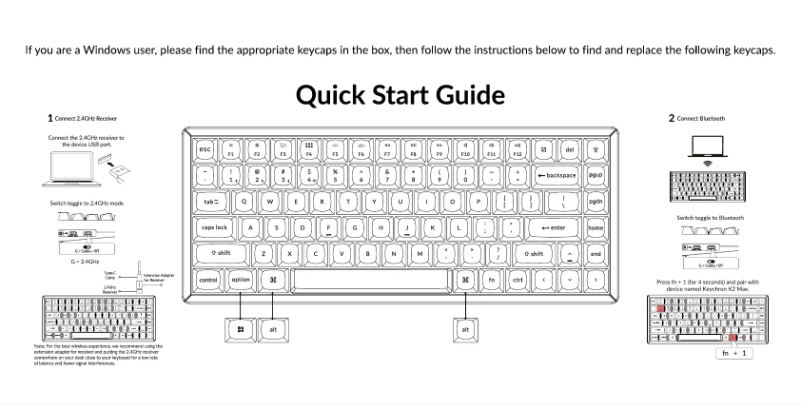 Página 1 del manual Guía de inicio rápido Keychron K2 Max