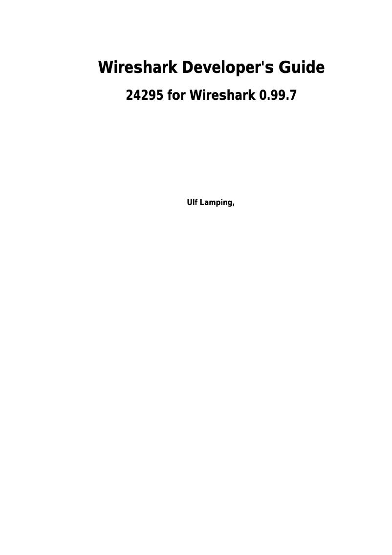 Página 1 del manual Manual de usuario Wireshark 0.99.7
