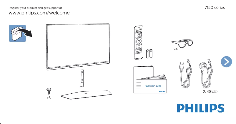 Imagen de la primera página del manual del dispositivo 7000 series 43PUS7150