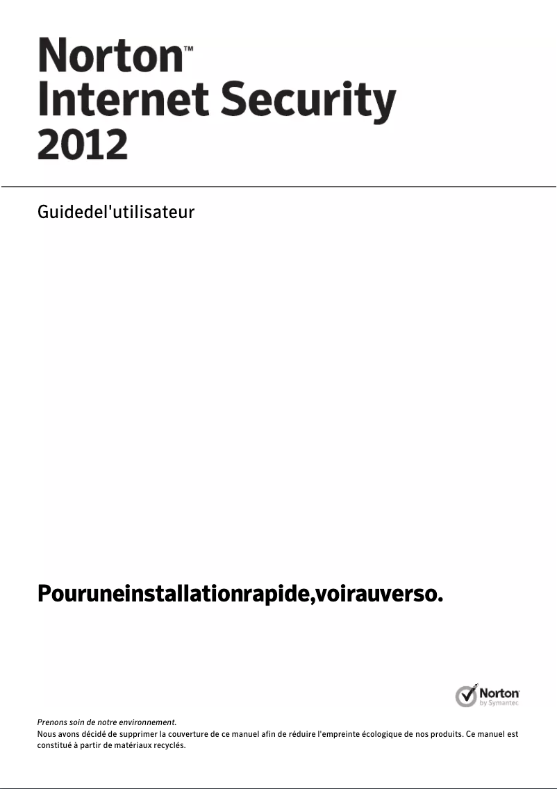 Imagen de la primera página del manual del dispositivo Internet Security 2012