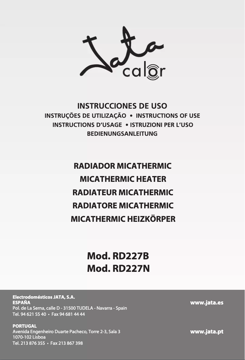 Imagen de la primera página del manual del dispositivo RD227N