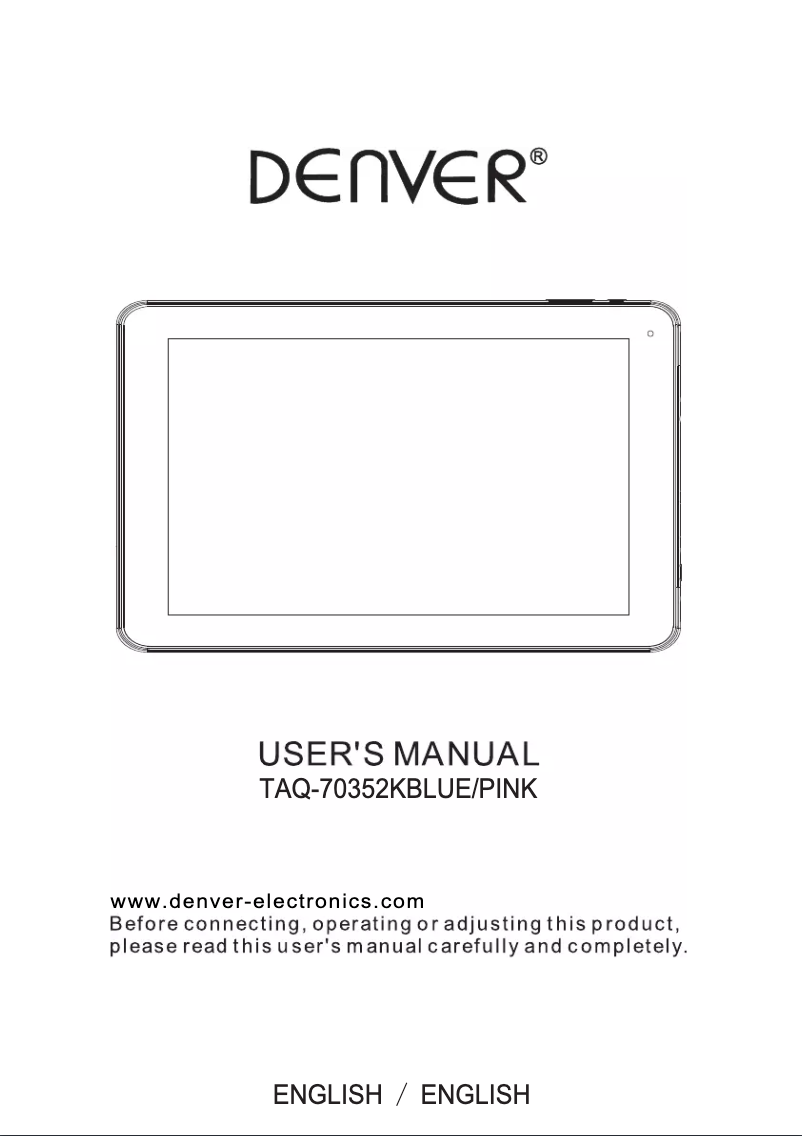 Página nº 1 - Manual de usuario Denver TAQ-70352KPINK