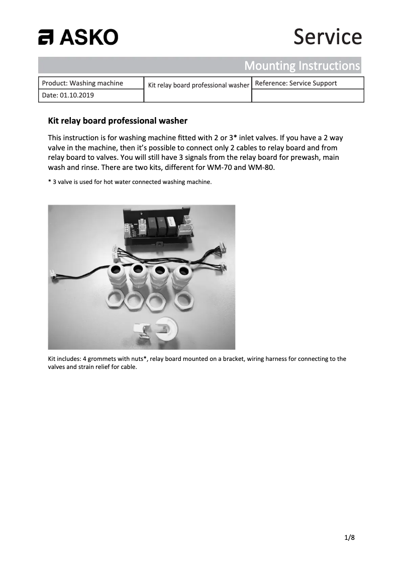 Página 1 del manual Manual de usuario Asko WMC743VS