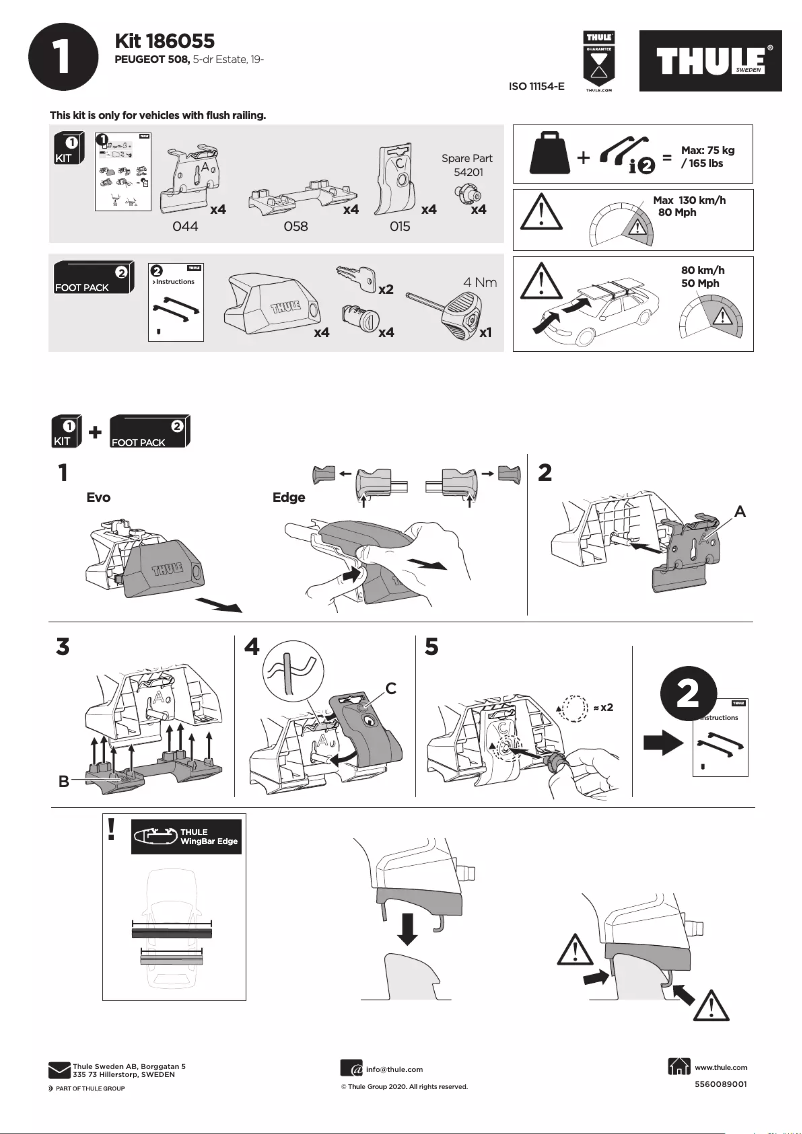 Página 1 del manual Manual de usuario Thule Kit 186055
