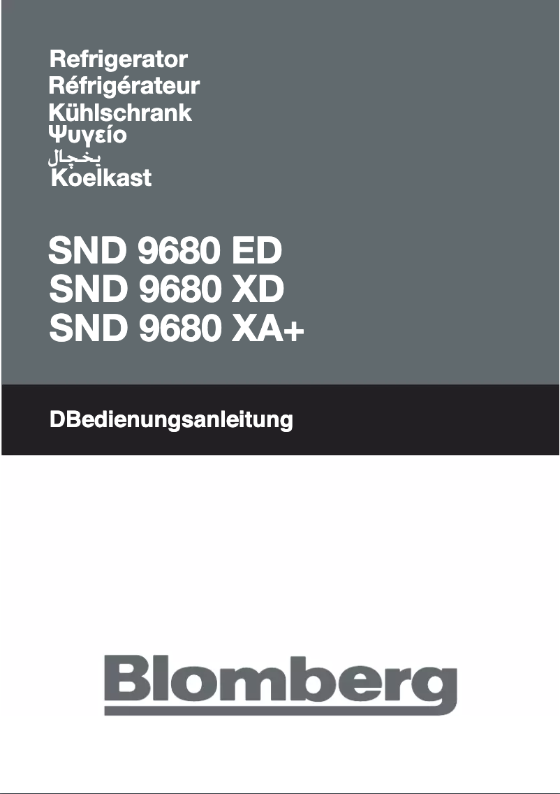 Página 1 del manual Manual de usuario Blomberg SND 9680 XA