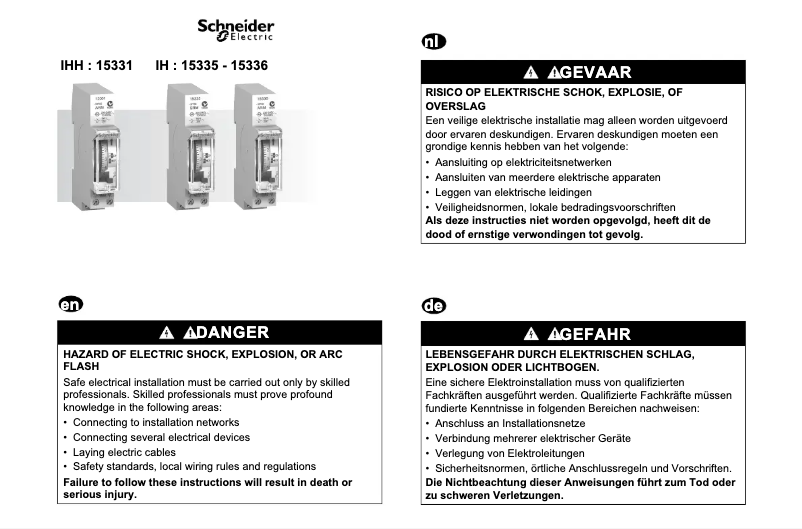Página 1 del manual Manual de usuario Schneider 15331