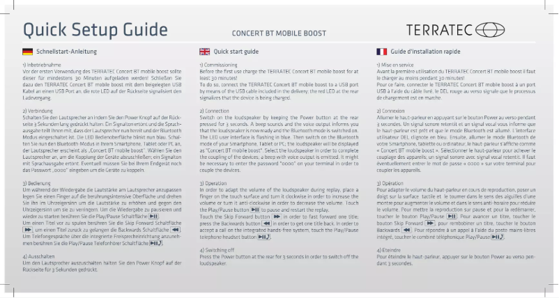 Página nº 1 - Manual de usuario Terratec Concert BT Mobile Boost