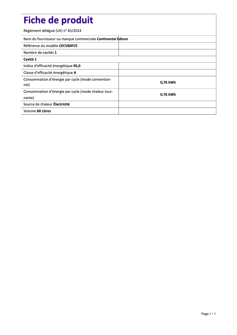Imagen de la primera página del manual del dispositivo CECV60FCB