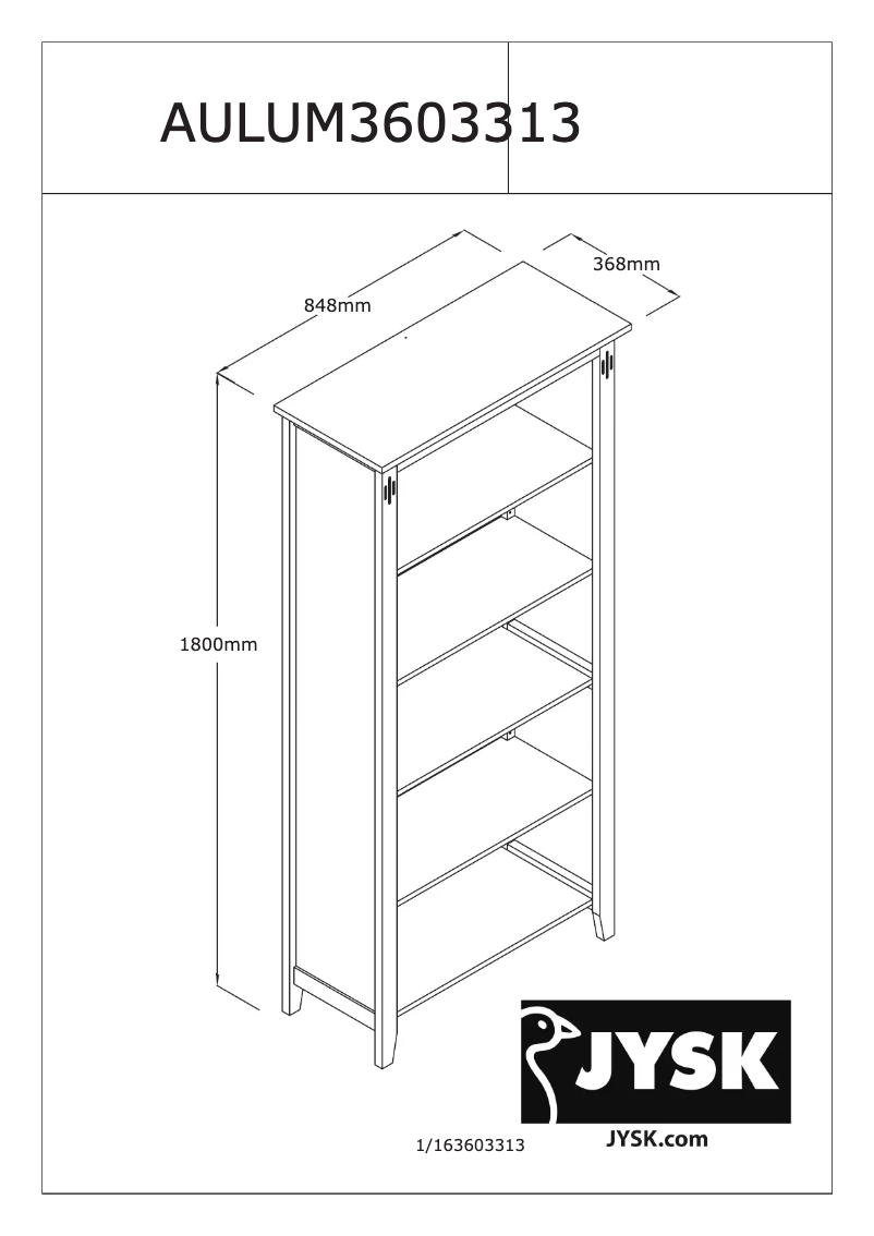 Página 1 del manual Manual de usuario JYSK Aulum (85x180x37)