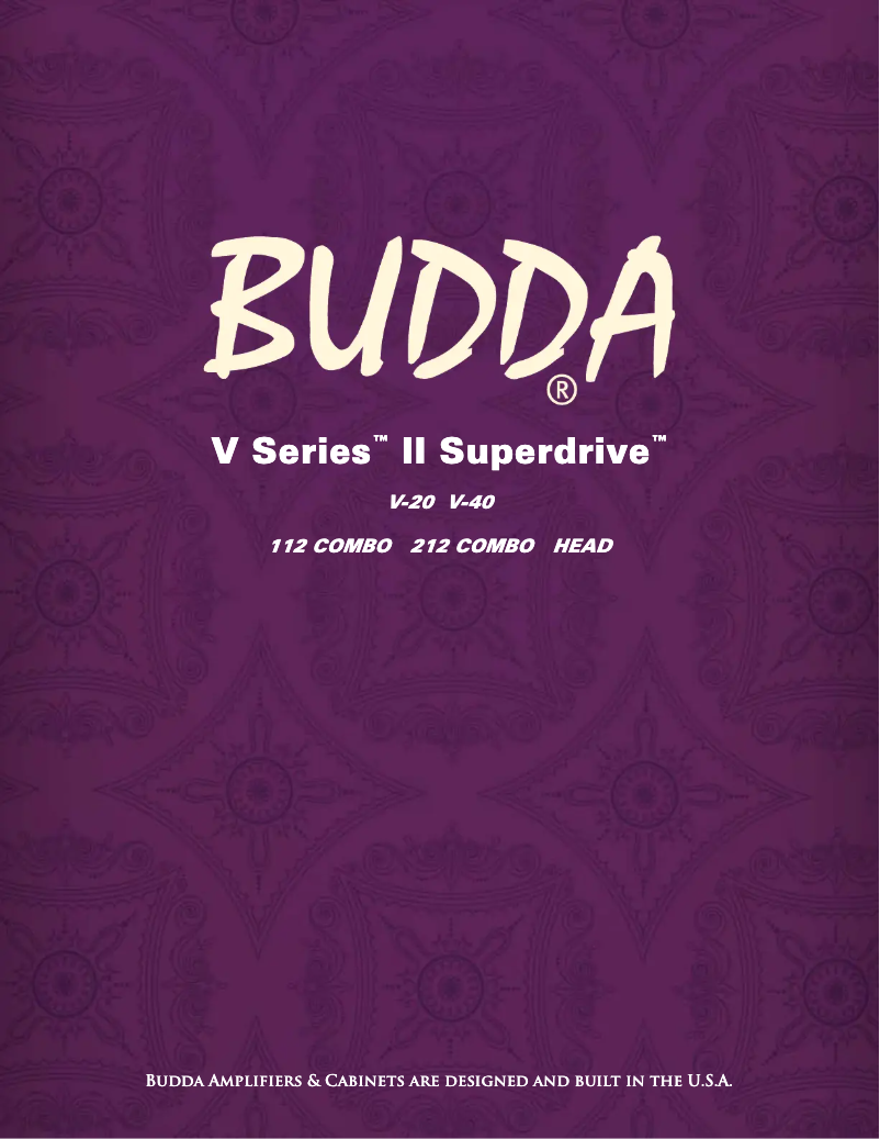 Página 1 del manual Manual de usuario Budda Superdrive V-20