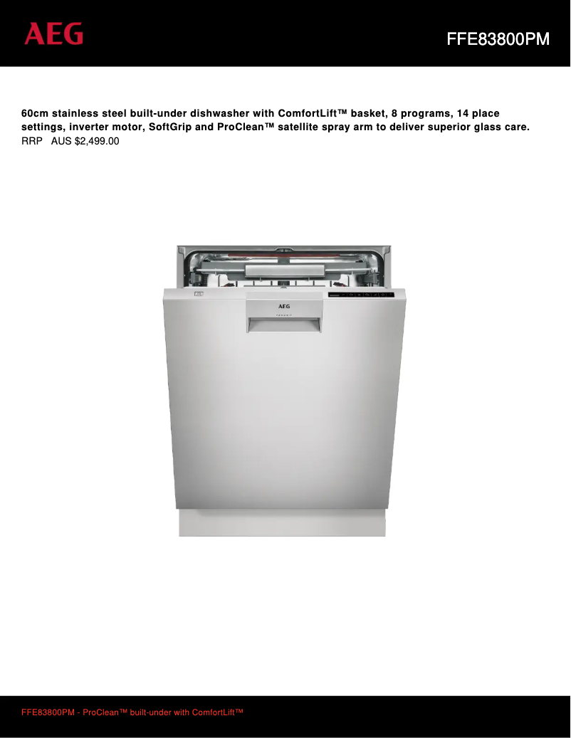 Imagen de la primera página del manual del dispositivo FFE83800PM