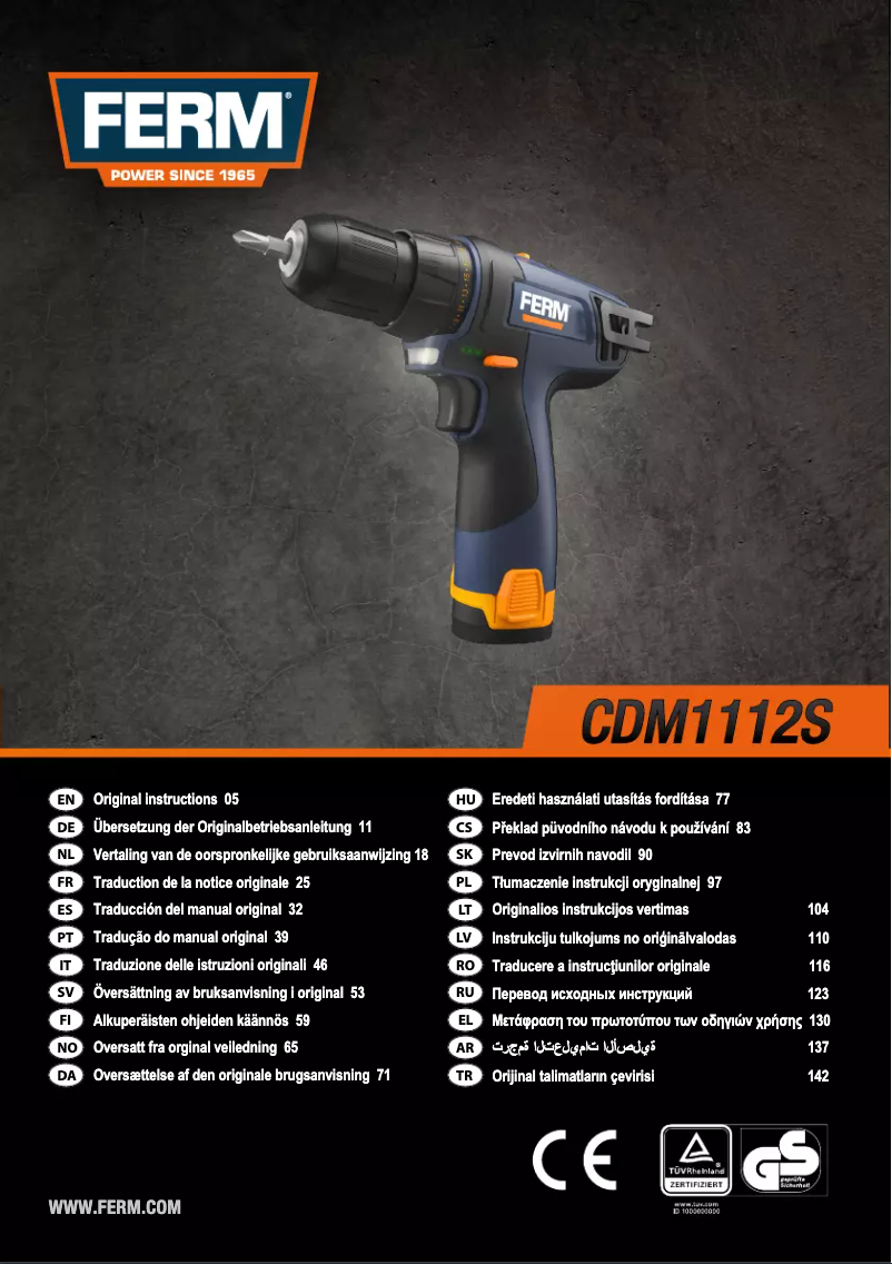 Página nº 1 - Manual de usuario Ferm CDM1112S