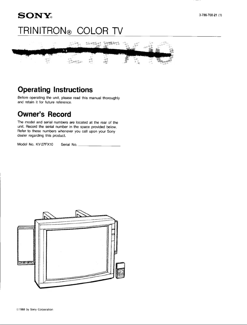 Página nº 1 - Manual de usuario Sony KV-27FX10