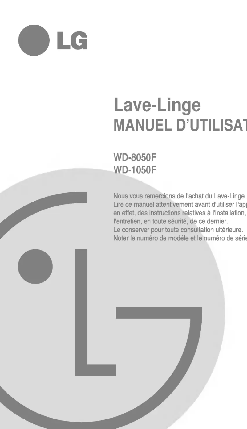 Página nº 1 - Manual de usuario LG WD-8050F