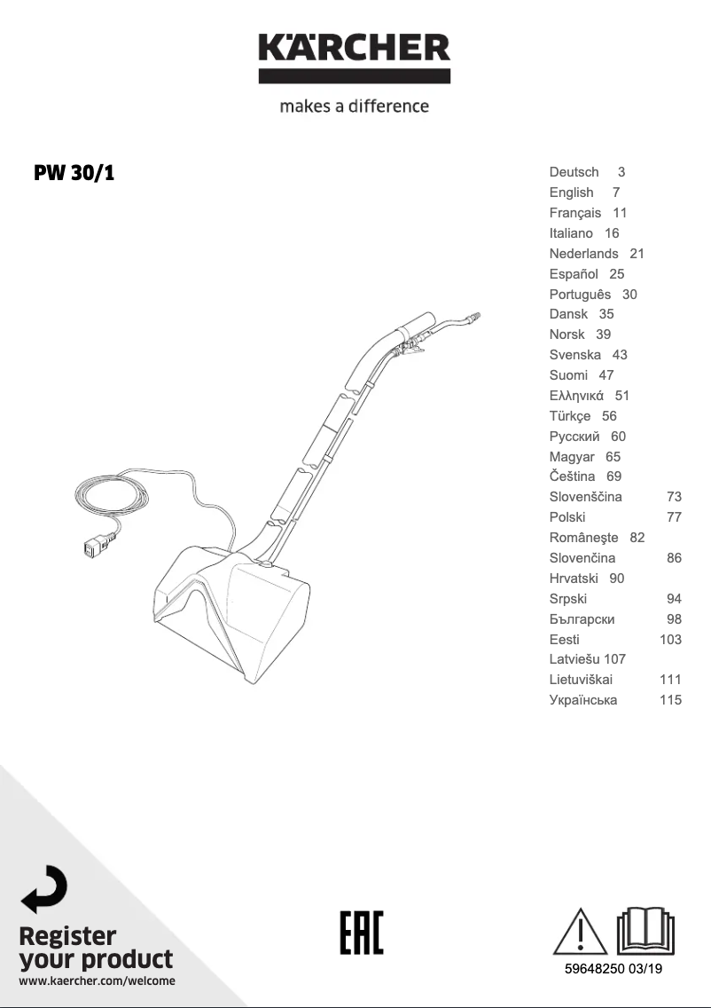 Imagen de la primera página del manual del dispositivo PW 30/1
