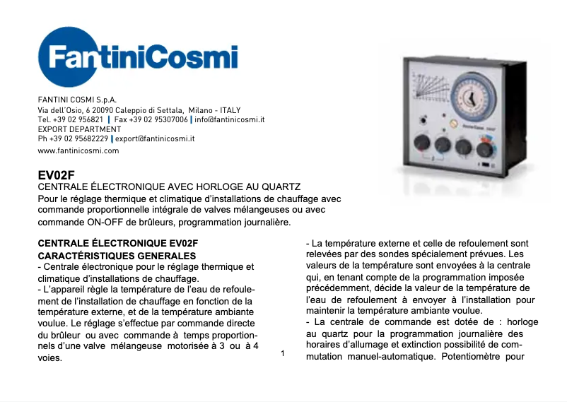 Imagen de la primera página del manual del dispositivo EV02F
