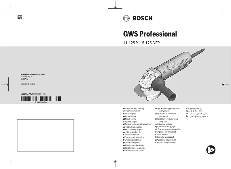 Página nº 1 - Manual de usuario Bosch GWS 15-125 CIEP Professional