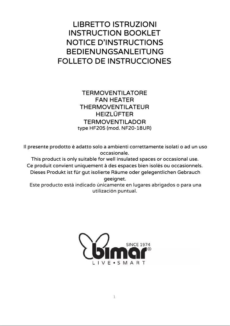 Imagen de la primera página del manual del dispositivo HF205