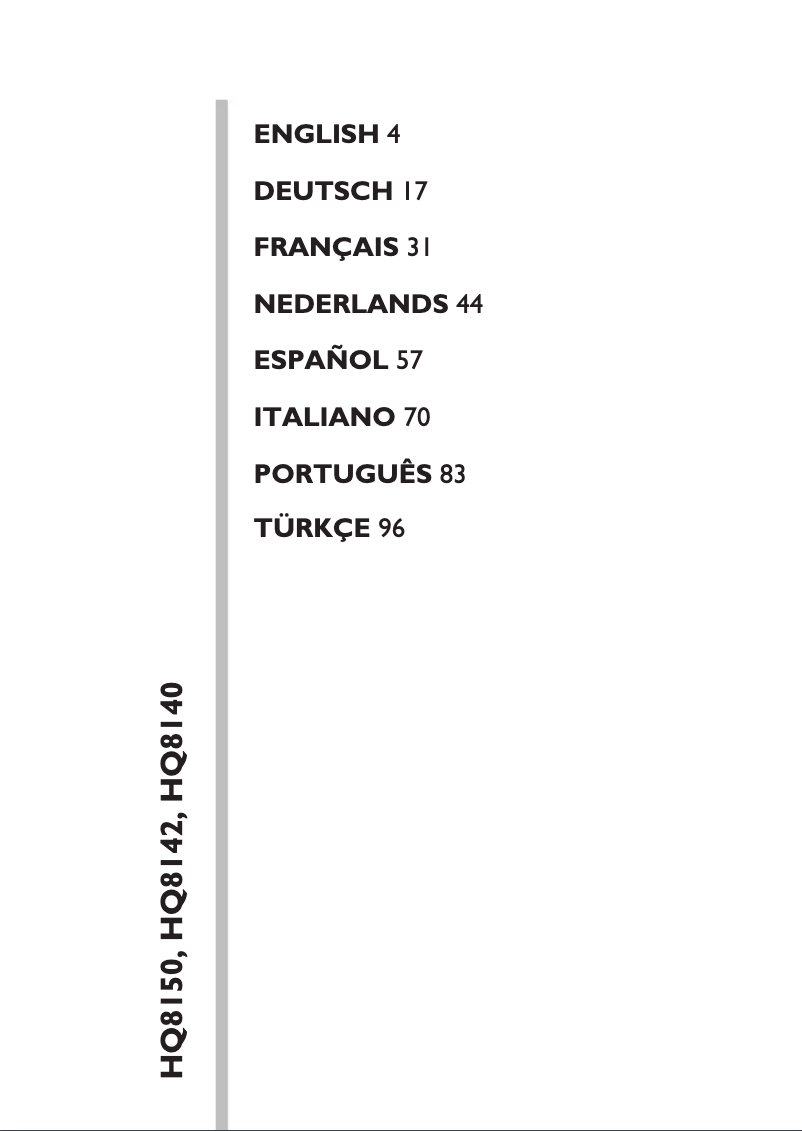 Página 1 del manual Manual de usuario Philips Speed-XL HQ8140