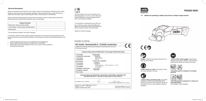 Imagen de la primera página del manual del dispositivo PXAGS-500U