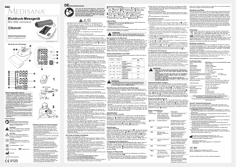 Imagen de la primera página del manual del dispositivo BU 542 Connect