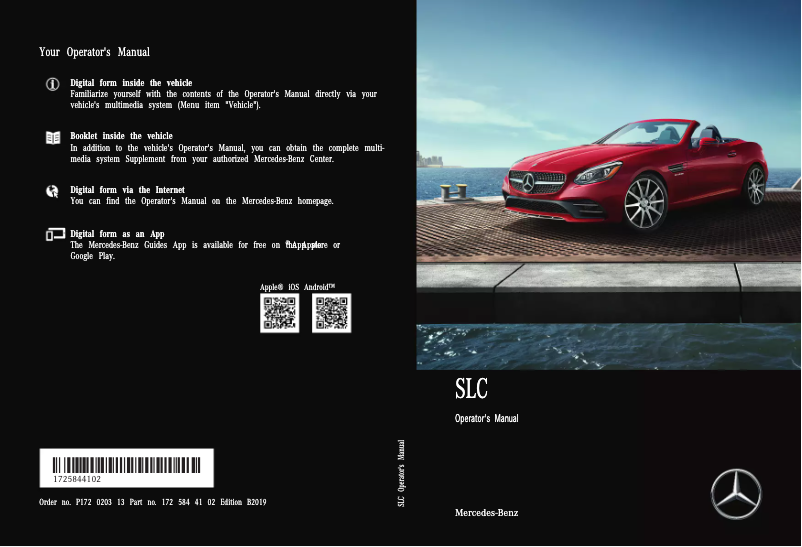 Imagen de la primera página del manual del dispositivo SLC Roadster (2019)