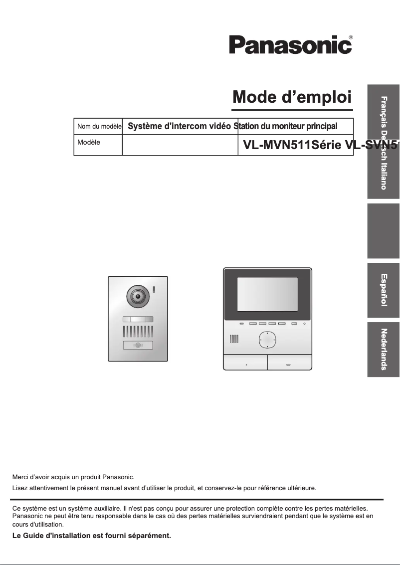 Imagen de la primera página del manual del dispositivo VL-MVN511