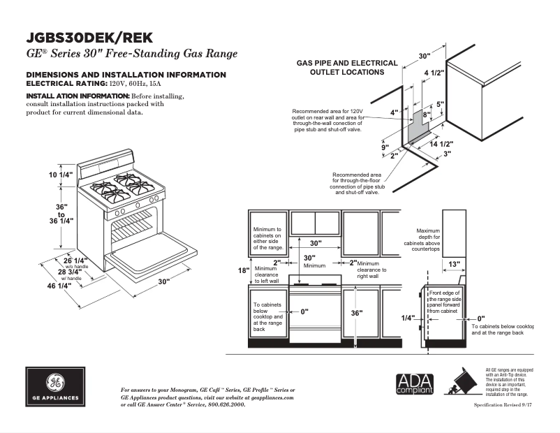 Imagen de la primera página del manual del dispositivo JGBS30DEKBB