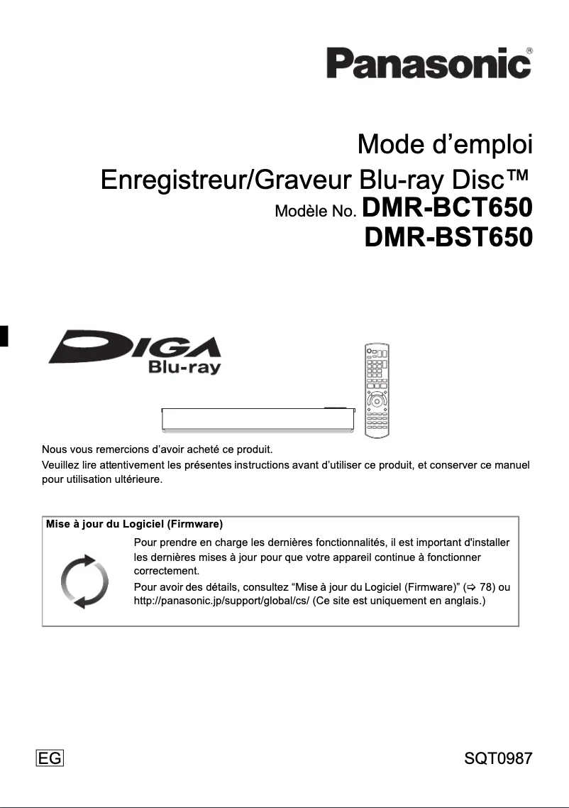 Página nº 1 - Manual de usuario Panasonic DMR-BST650