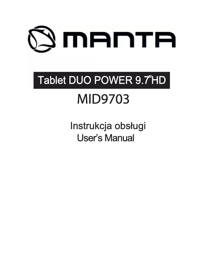 Página 1 del manual Manual de usuario Manta Duo Power MID9703