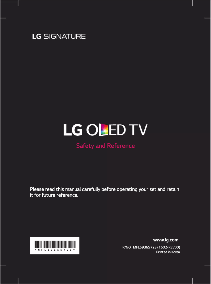 Imagen de la primera página del manual del dispositivo OLED 65G6