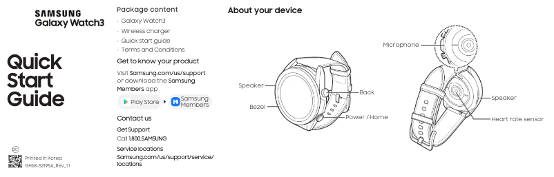 Imagen de la primera página del manual del dispositivo Galaxy Watch 3